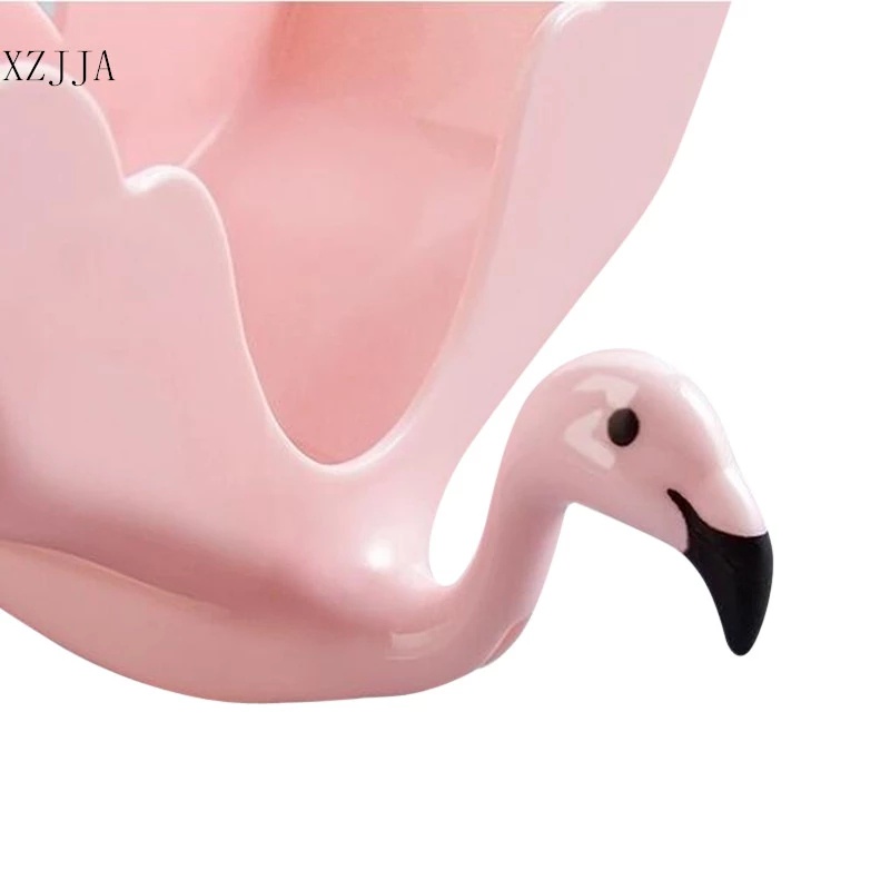 [Perforation-free Wall-mounted Flamingo Drain Soap Dish With Hooks] [Kitchen Dish Sponge Drain Storage Rack] [Kitchen &amp; Bathroom Accessories]