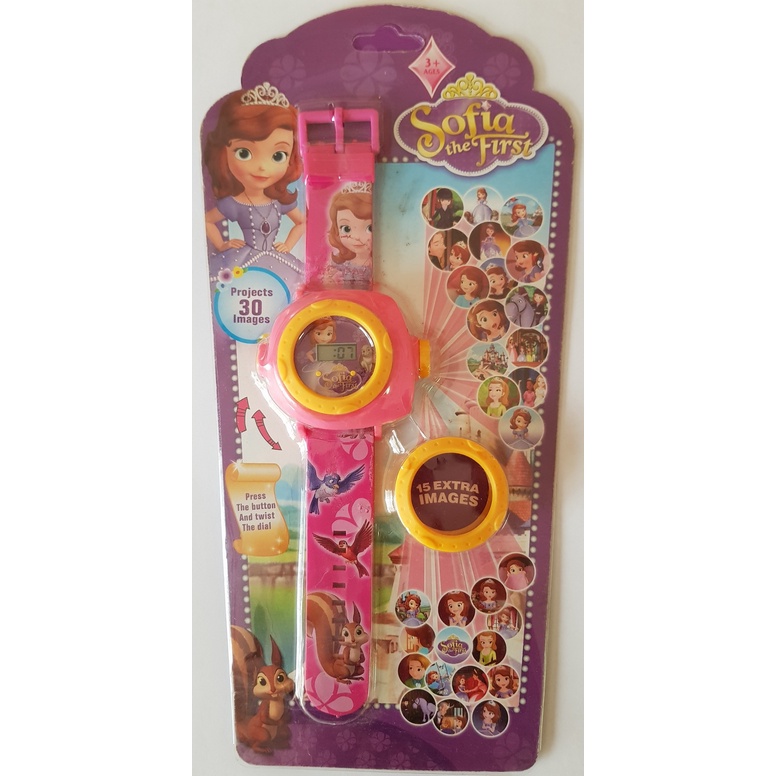 JAM TANGAN ANAK LASER PROYEKTOR 30 GAMBAR KITTY FROZEN MINNIE SOFIA PRINCESS