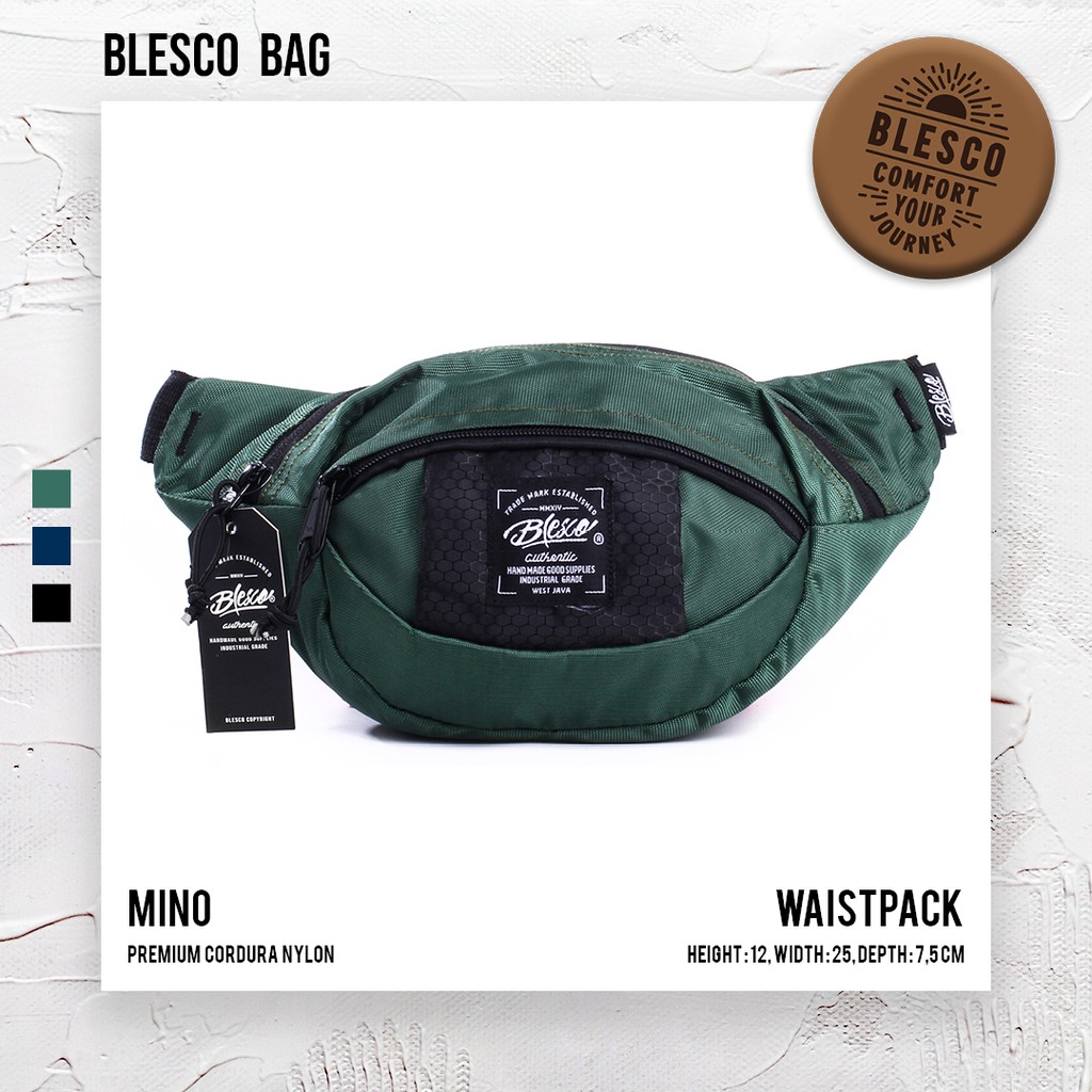 Tas Bahu Pria Warna Hijau - Blesco Mino Waist Bag Mini Simpel Trendi