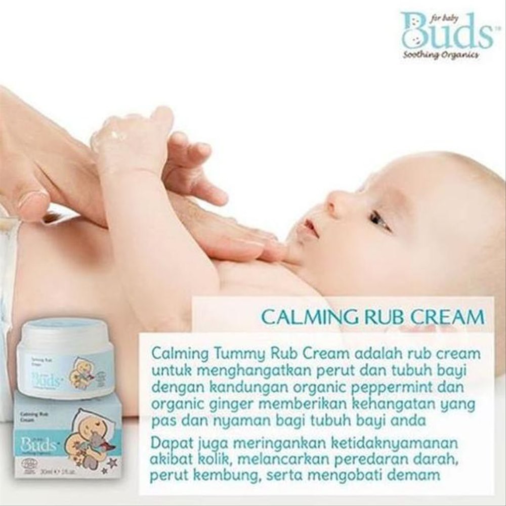 Buds Organics Calming Tummy Rub Cream - Krim atau Telon Penghangat Tubuh dan Pereda Kolik Bayi dan Anak