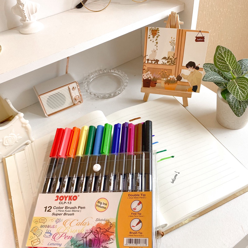 

PULPEN PENA SPIDOL KUAS WARNA MERK JOYKO COLOR BRUSH PEN SET DUAL COLOR BRUSH PEN SET COLORS JOYKO CLP-13