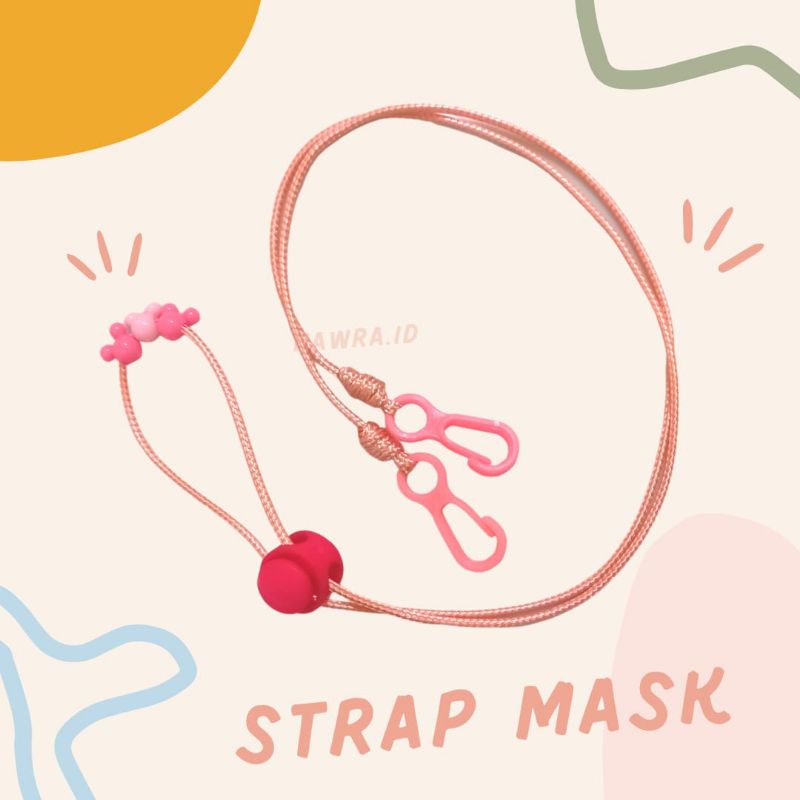 Kalung Strap Konektor Masker Manik - Manik /  Strap Masker