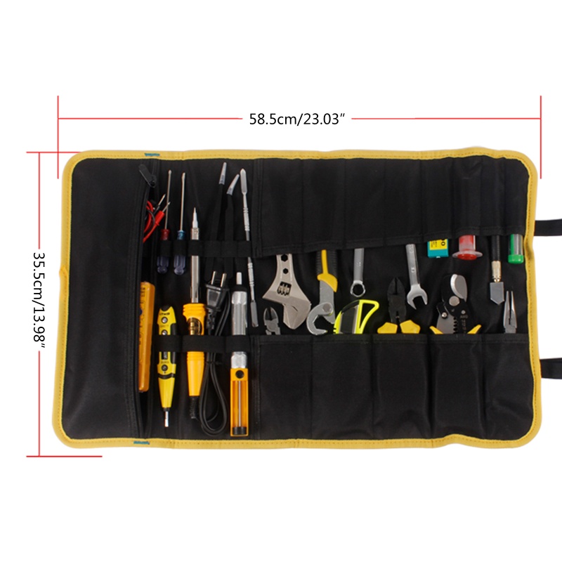 Gro Multi Pockets Tool Tote Bag Alat Tukang Listrik Roll Organizer Tas Lipat Tahan Lama