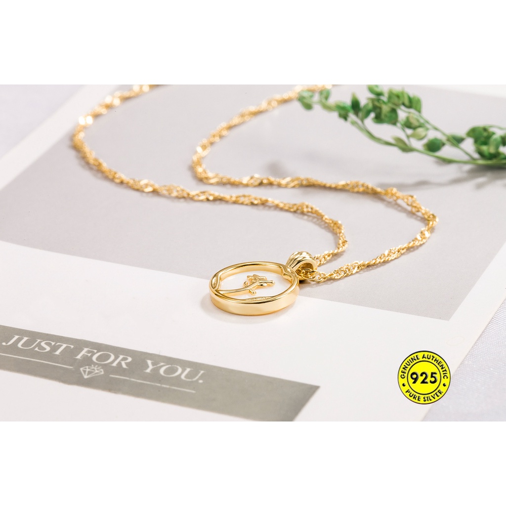 Kalung Rose Gold 18K Tahan Air Anti Alergi Untuk Wanita