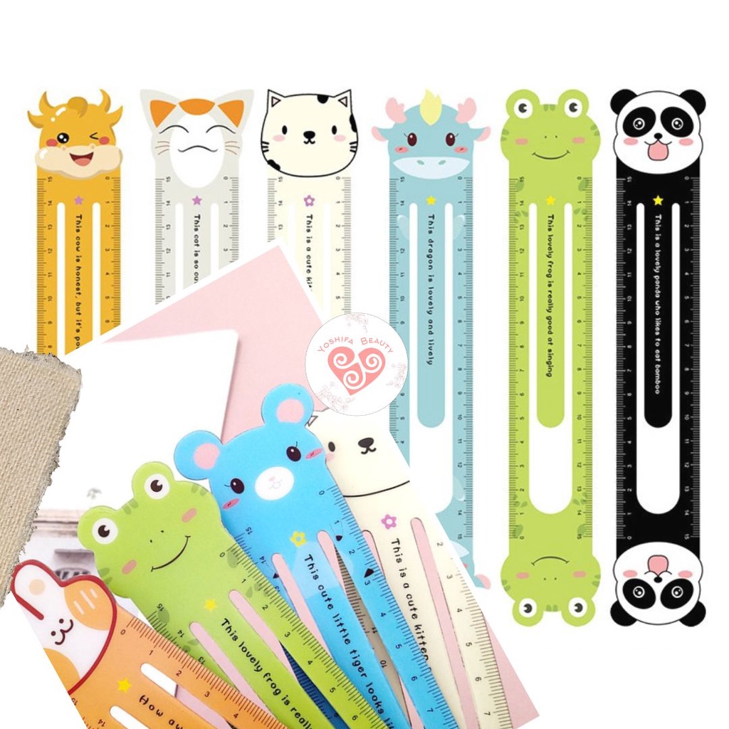 Penggaris Lucu Korea | Penggaris Lentur Cute Bunny Animal Lucu Ruler Pembatas Buku