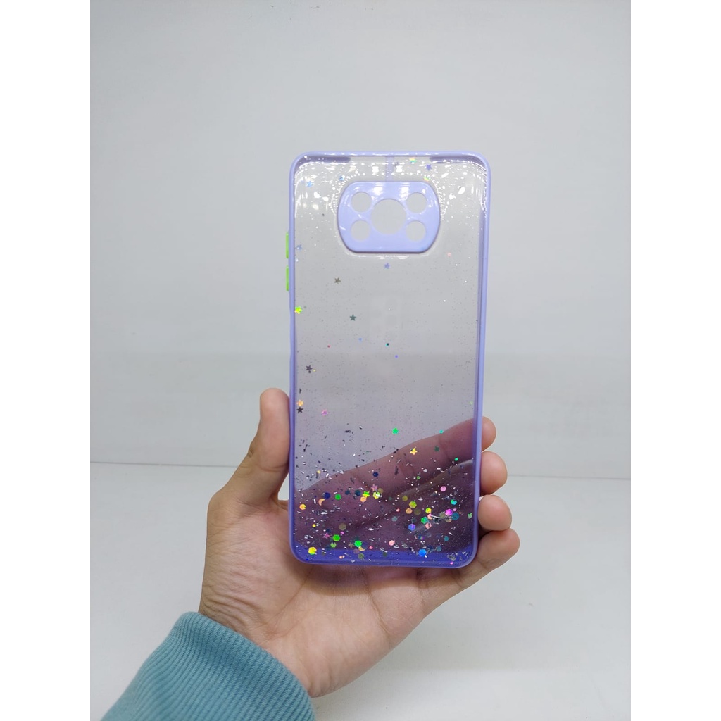 Bumper Glitter Bling Hard Case Xiaomi Poco M3 X3 X3 Pro Pelindung Kamera