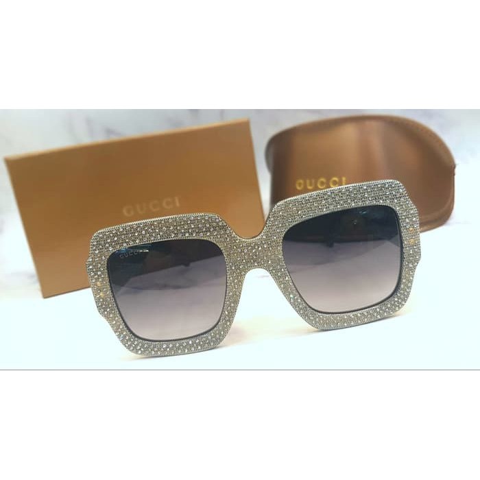 Langsung Order Gucci Rhinestone Sunglasses / Kacamata Hitam Wanita Branded Berkualitas