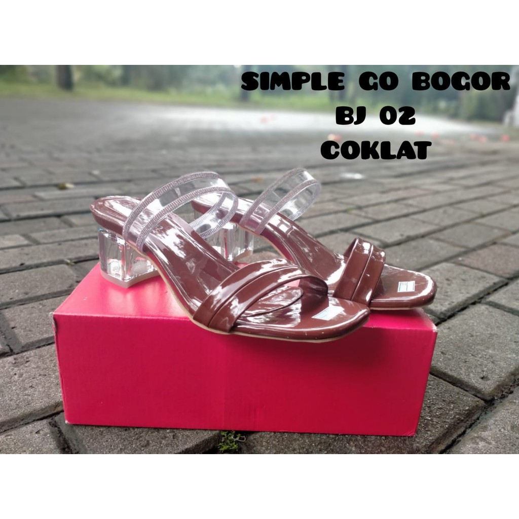 SENDAL WANITA - SANDAL HAK KACA TERBARU BJ-02 SIZE 37-40