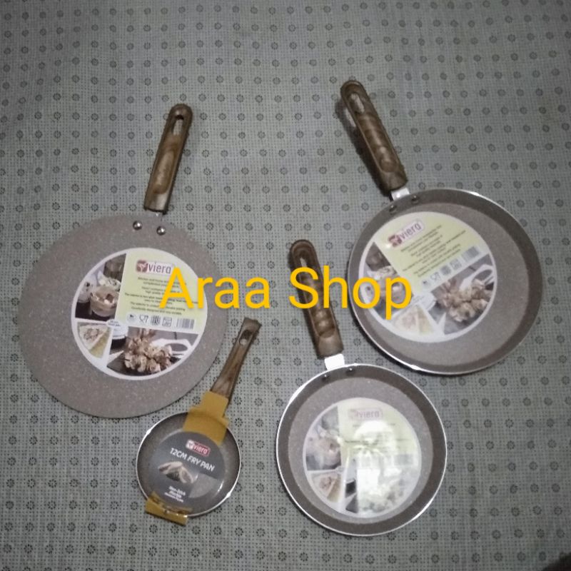 VIERA Fry Pan Crepe Pan Non-Stick Marble Pizza Grill Bbq Penggorengan Teflon Crepes Anti Lengket 12-