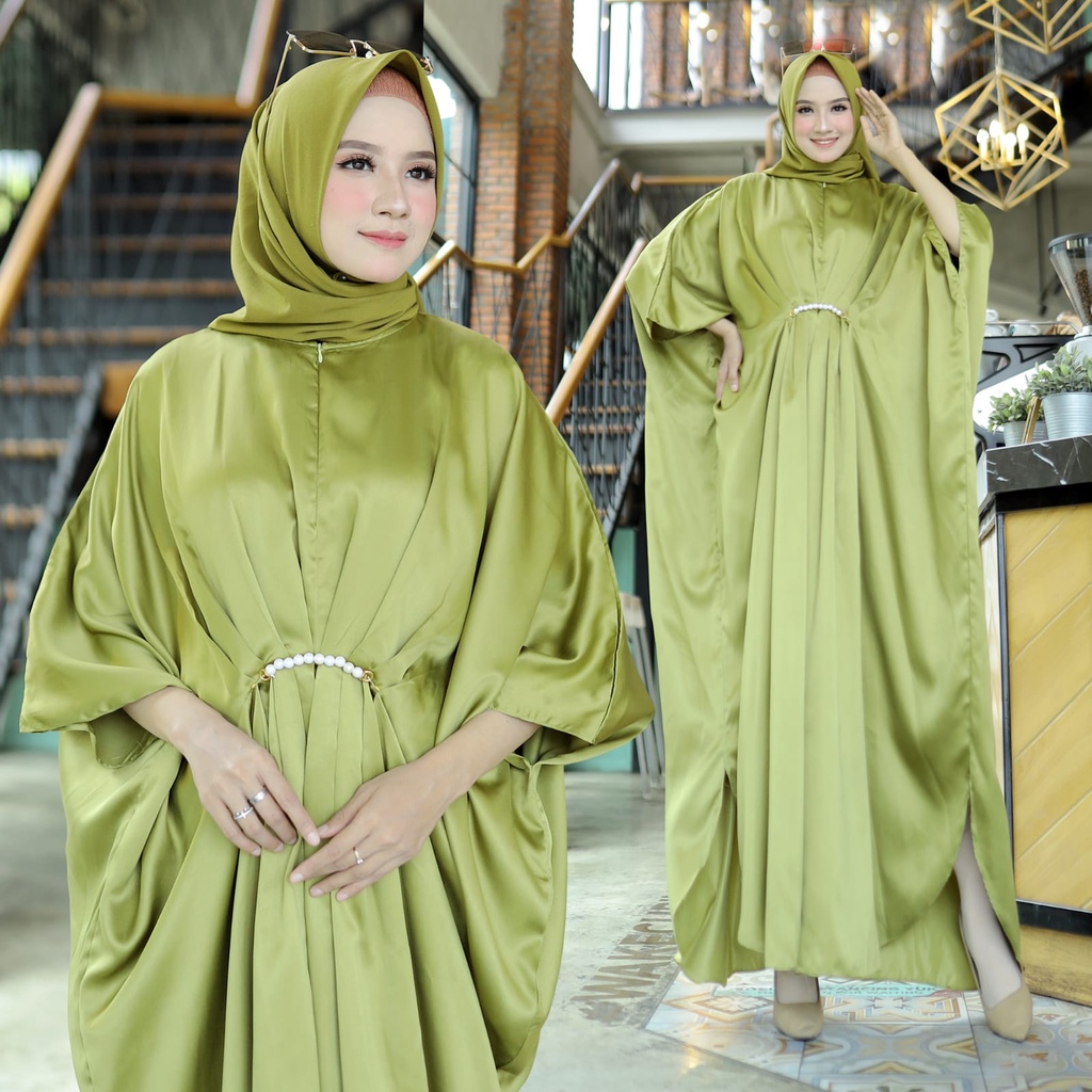 HOPYLOVY - Kaftan Jumbo Wanita Muslim Kekinian Meilia / Kaftan Muslimah Big Size