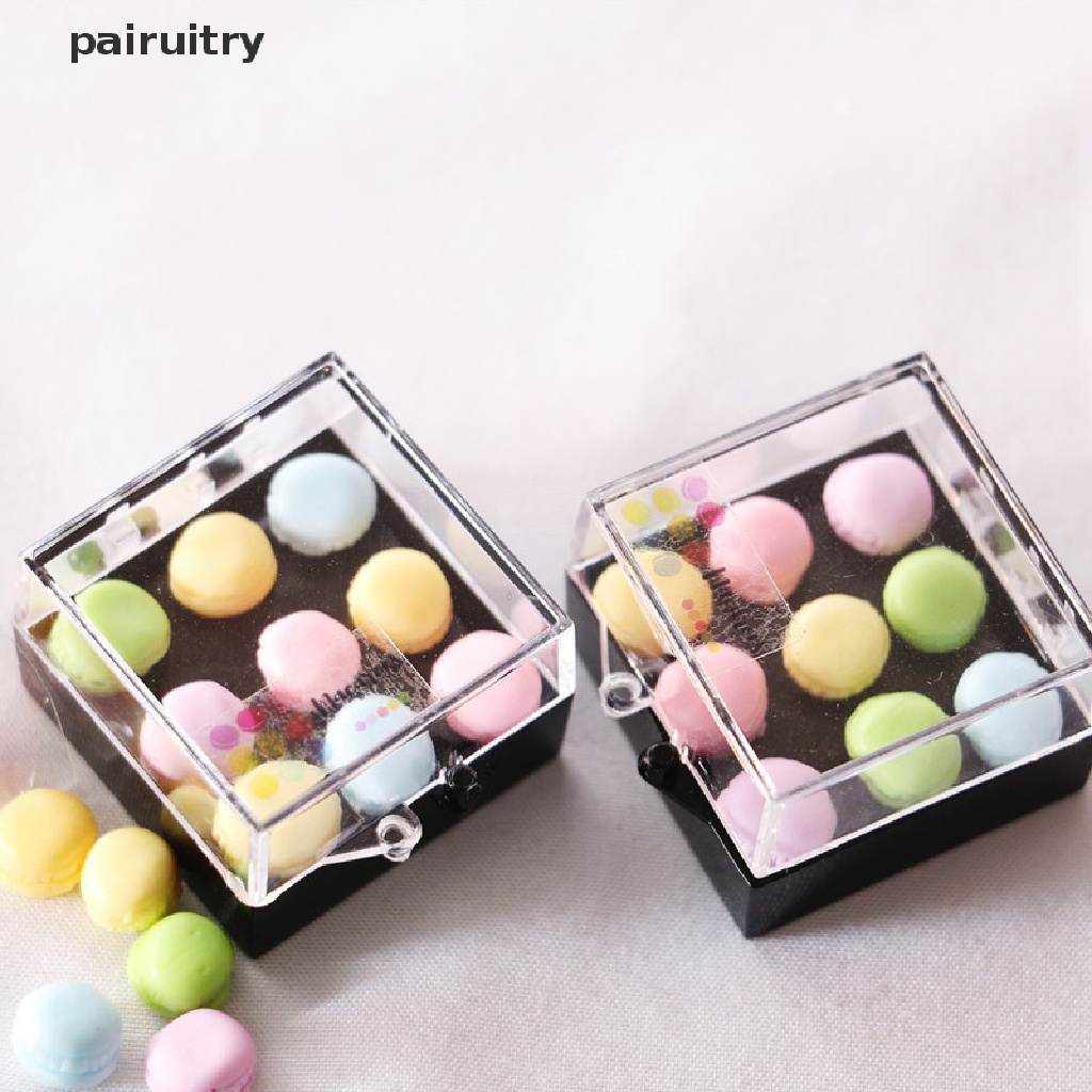 (PRT) 12pcs / lot Mainan Miniatur Macaron Skala 1: 12 Untuk Dekorasi Dapur Rumah Boneka