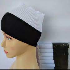 Ciput Rajut 2 Warna Khusus Hitam Putih 10pcs