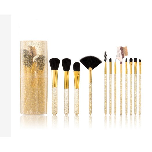 (COD) Kuas Make Up Tabung 12pcs Make Up Brush 12 Set In Tube Kuas Make Up MALLSHOPPING