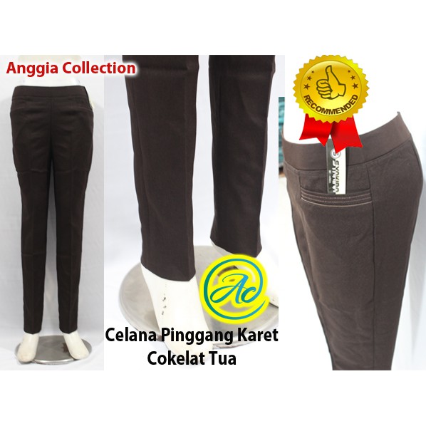 Celana pinggang karet ukuran XL dan XXL-celana Wanita Karir-celana kantor wanita-celana kerja