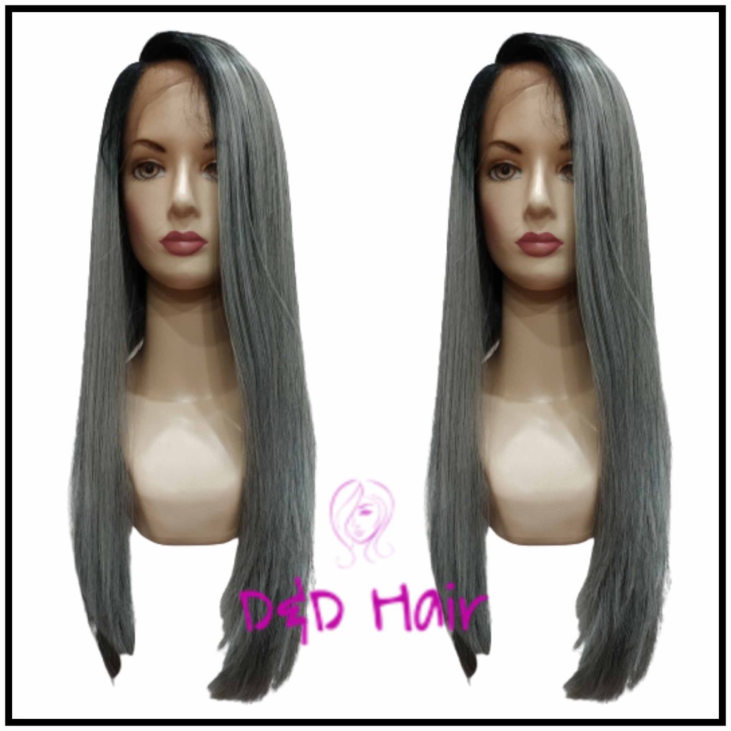 Wig Rambut - Wig Wanita - Front Lace Wig - D&D16030 - Silver - Lace Wig