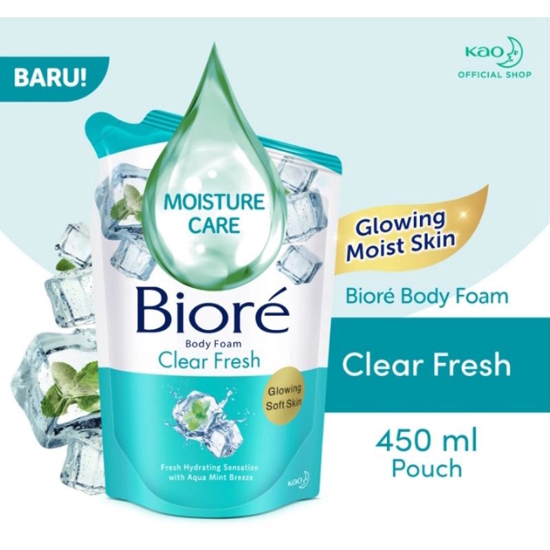 BIORE Sabun Mandi Cair Clear Fresh Pouch 450ml