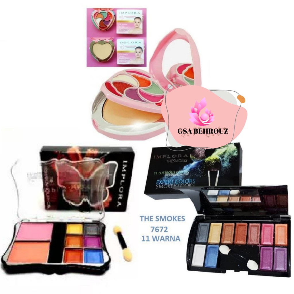 BEHROUZ - IMPLORA Eyeshadow BlushOn Lipstick Bedak/ Kupu 7007/ TheSmokes Palette 7672/ Love 012