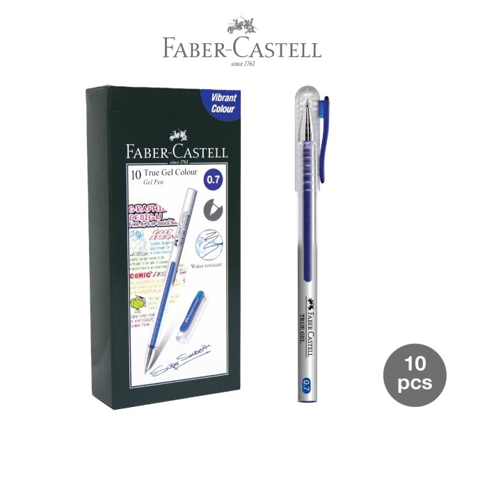 

TULIS-ALAT- FABER-CASTELL TRUE GEL PEN -- BLUE INK 0.7 MM -ALAT-TULIS.