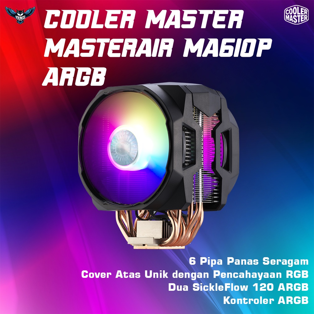 Cooler Master MASTERAIR MA610P ARGB | CPU Cooler Heatsink Fan