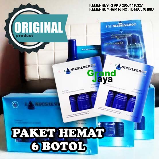 Paket 6 Botol Ionic Silver GT 60 ml Obat Herbal Diabetes Antiseptik Disinfektan Alami IonicSIlverGT