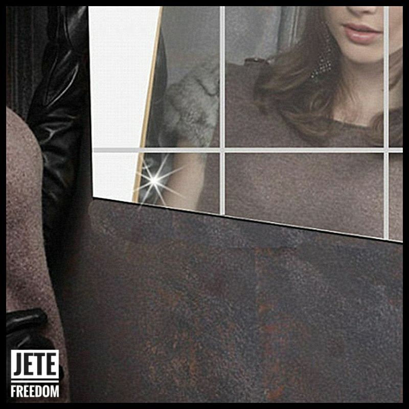 Wallpaper Dinding Tembok Kaca Cermin Fender Wall Sticker Dekorasi 3D Model Square Mirror Hiasan-2