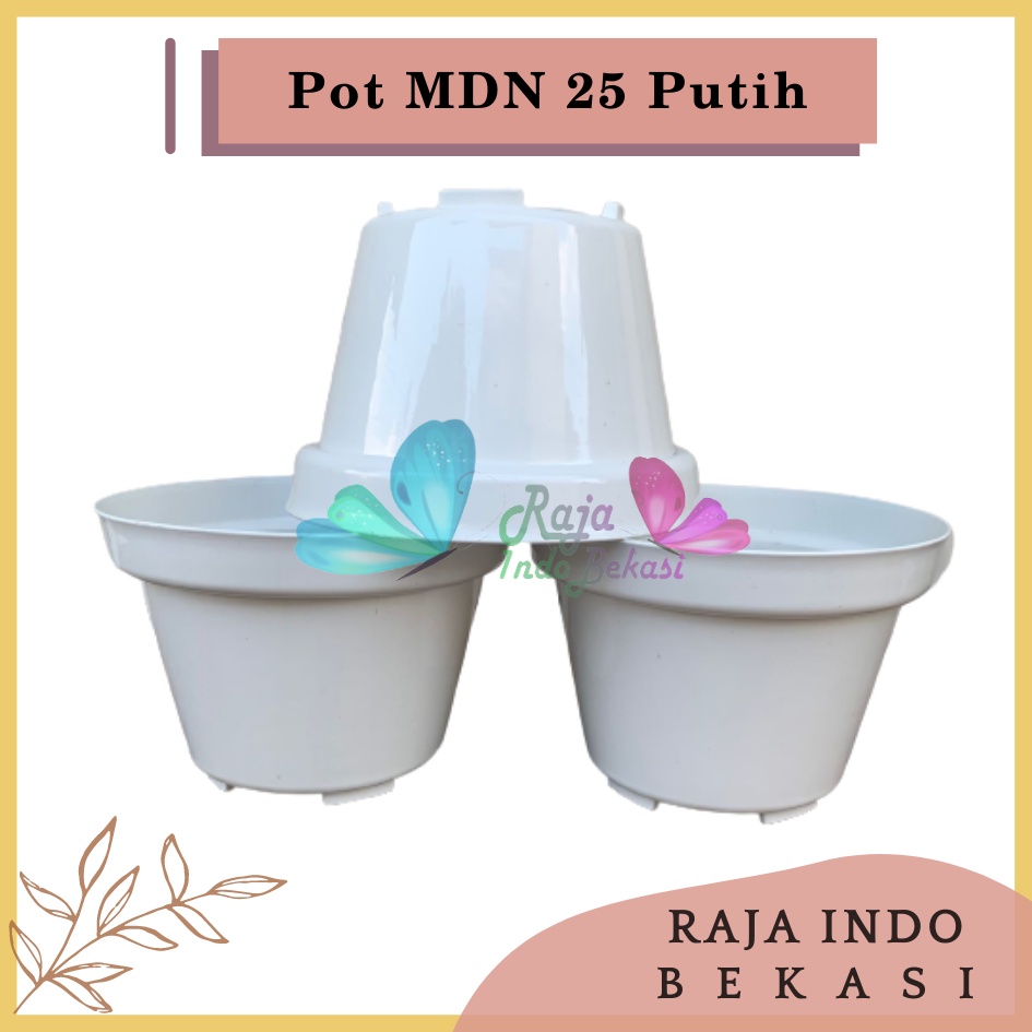 Pot Bunga 25 Putih Pot Basic Polos - Pot Tanaman Putih Polos Besar Pot 25 30 Cm Putih Lusinan Murah Grosir