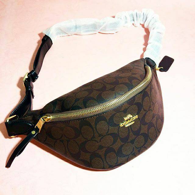 COACH BUMBAG IN SIGNATURE - MAHOGANY (DARK BROWN)