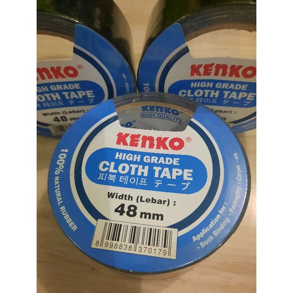 

Lakban Kain Hitam Cloth Tape 48mm KENKO | Lakban Jilid Cloth Tape 48mm Besar