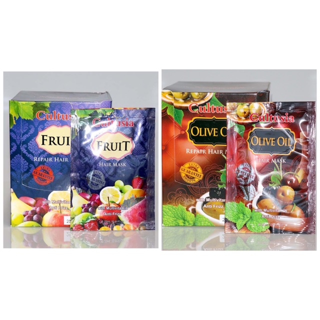 [ 25 ml ] cultusia hair mask fruit sachet / cultusia hair mask olive sachet // hair mask sachet