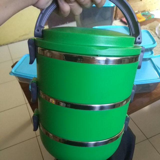 [disiniaja] Rantang / Lunch Box Kotak Makan / Bekal Stainless Susun 3 Warna