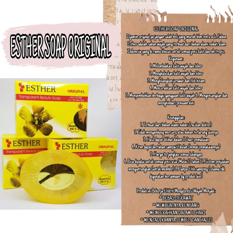 ESTHER SOAP ORIGINAL / SABUN ESTHER