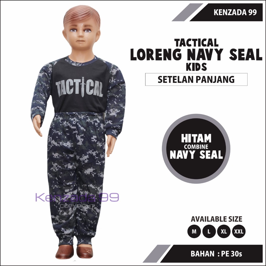 [COD] SETELAN KAOS ANAK TACTICAL LORENG LENGAN PANJANG