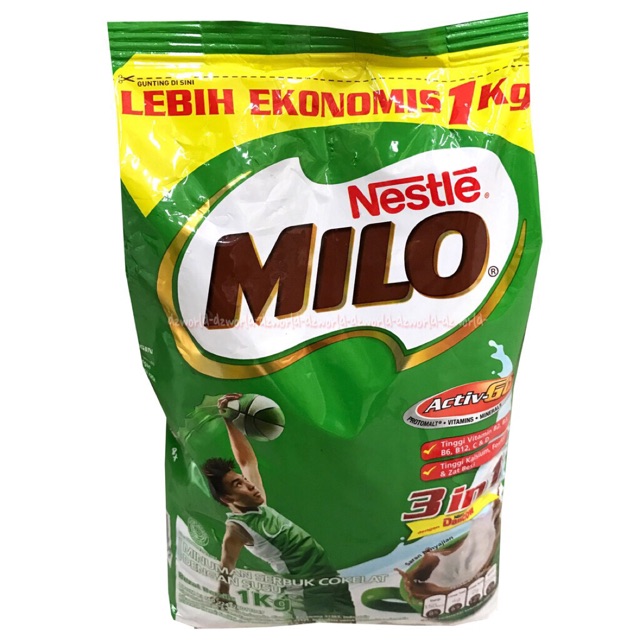 Milo Nestle Susu 3 In 1 Activ Go Polybag 1kg Milo Bubuk Coklat Kemasan Ekonomis