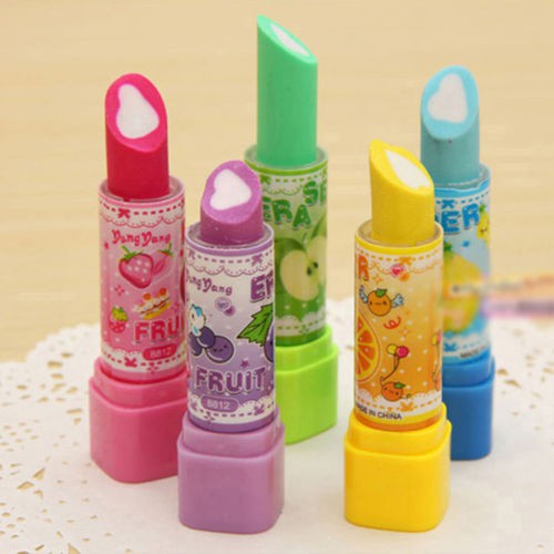 

Perlengkapan Sekolah Yo Yo Aodrable Penghapus Karet Bentuk Lipstick Dapat Diputar untuk Kantor
