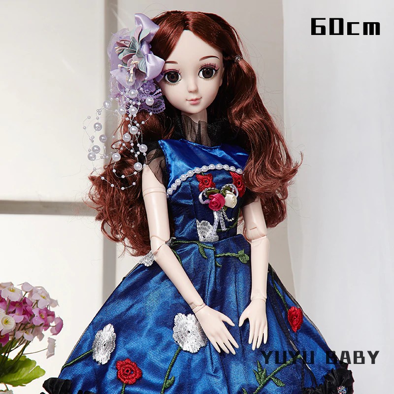 Boneka Barbie Muñeca de 60cm con junta Simul moda Diy muñeca inteligente princesa muñeca grande