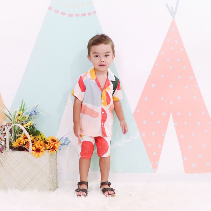 Yobebee Casual Suit Setelan Rayon Anak Usia 2 3 4 6 8 10 Tahun Baju Tidur Piyama Pajamas Kids Motif Karakter Oneset Model Baju Harian Santai Anak Laki Laki Perempuan Cowok Cewek