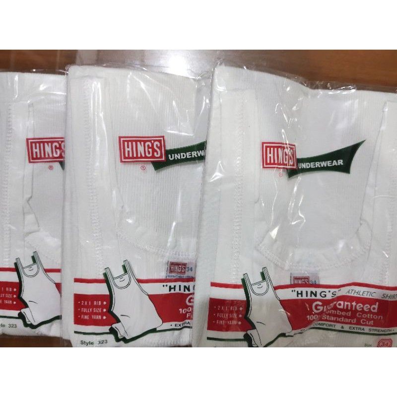 KAOS SINGLET MERK HINGS HONGKONG HIJAU ORIGINAL KATUN TEBAL SINGLET DEWASA SIZE 32-42