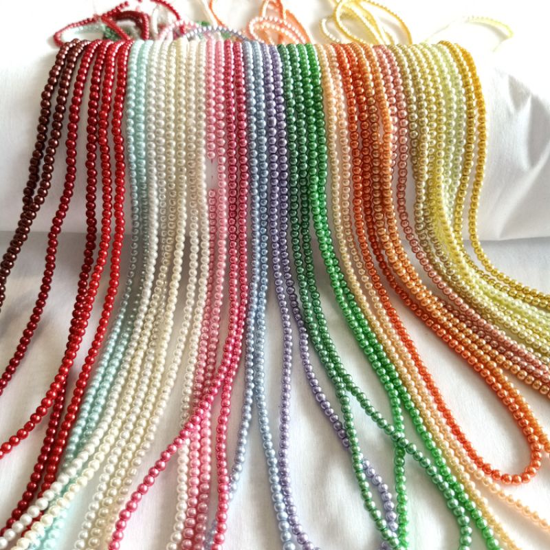 Mutiara Sintetis 3mm Mutsin Berat Payet Mutiara Renceng - Zalia Payet