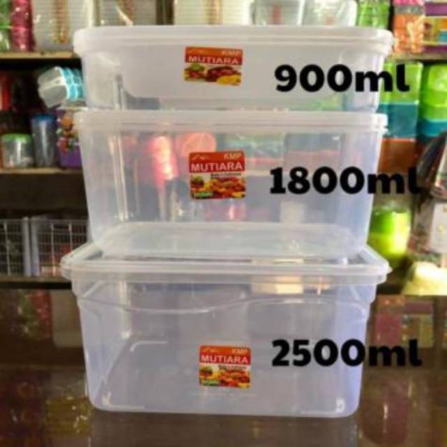 toples sealware box Kotak segi tranparant 900 ml 1800 ml 2500 ml