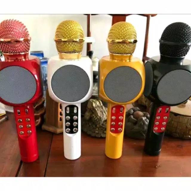 Mic karaoke bluetooth ws 1816 / portable bluetooth wireles ws1816 microphone speaker karaoke