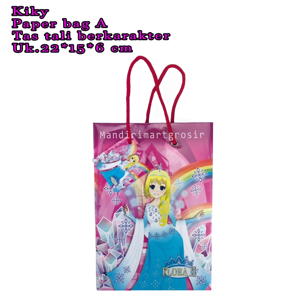 Kiky * Paper bag A * Tas berkarakter * Tas tali motif * Uk 22*15*6