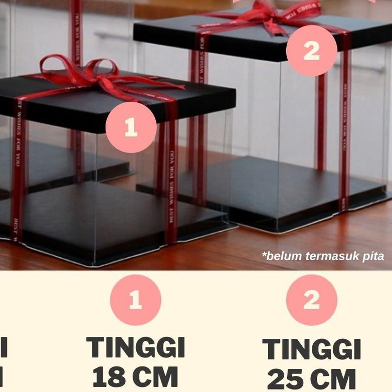 

♞ Cake Box Mika Dus Kue Kotak Kue Transparant 30x30cm PET ♂