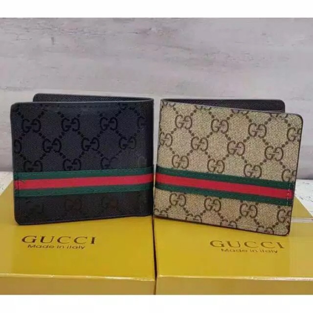 Dompet GUCCI Pendek Kulit Pria cowok Import list Hijau Dompet GUCCI Pendek Kulit Pria cowok Import list Hijau