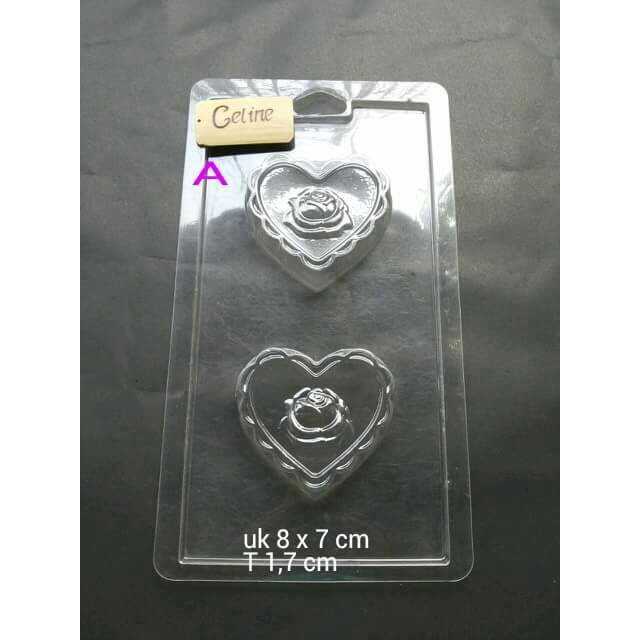 Cetakan mika coklat hati