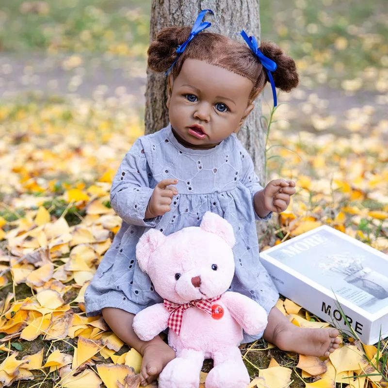Boneka Reborn Bayi  Gundul 55 cm Silikon Premium Super Cute