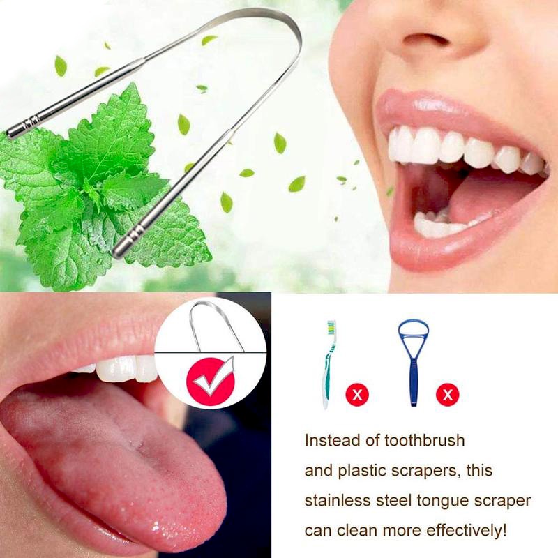 【3 pcs】Alat Pembersih Lidah Stainless/Scraper Pembersih Lidah Dewasa/Tongue Cleaner Scraper/Pembersih Pengikis Lidah