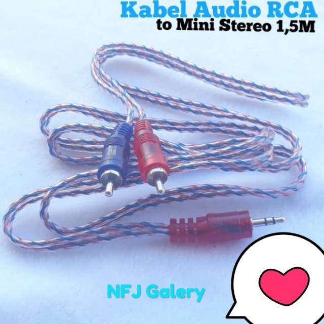 Kabel audio mobil terbaik extension RCA to Mini Stereo full set Audio Hp ke Speaker Aksesoris