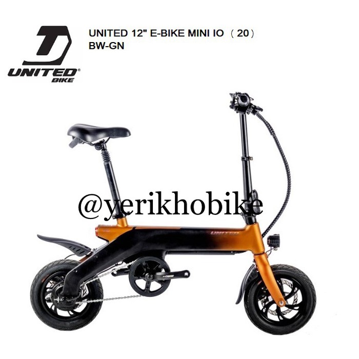 Unik Sepeda Lipat Listrik / Ebike United Mini IO 12" Limited