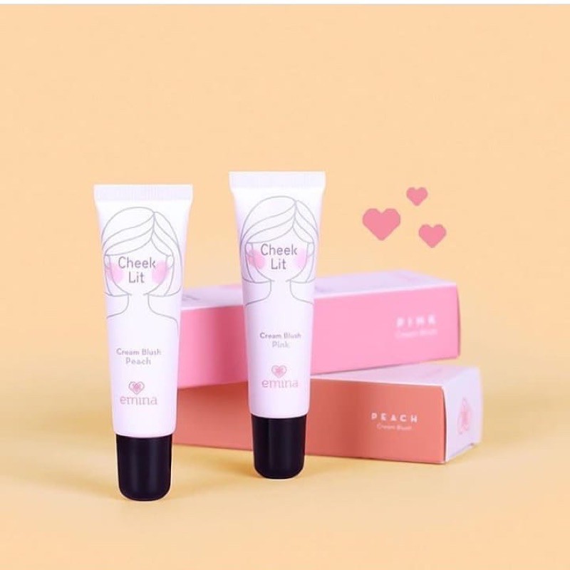 `ღ´ PHINKL `ღ´ ╰☆☆ 𝔢мιℕά ☆☆╮ Emina cheek lit blush on cream perona pipi alami cocok untuk remaja