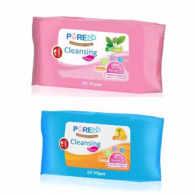 Pure Baby Cleansing Wipes isi 60's / Tisu Basah Bayi Per 1 Pcs